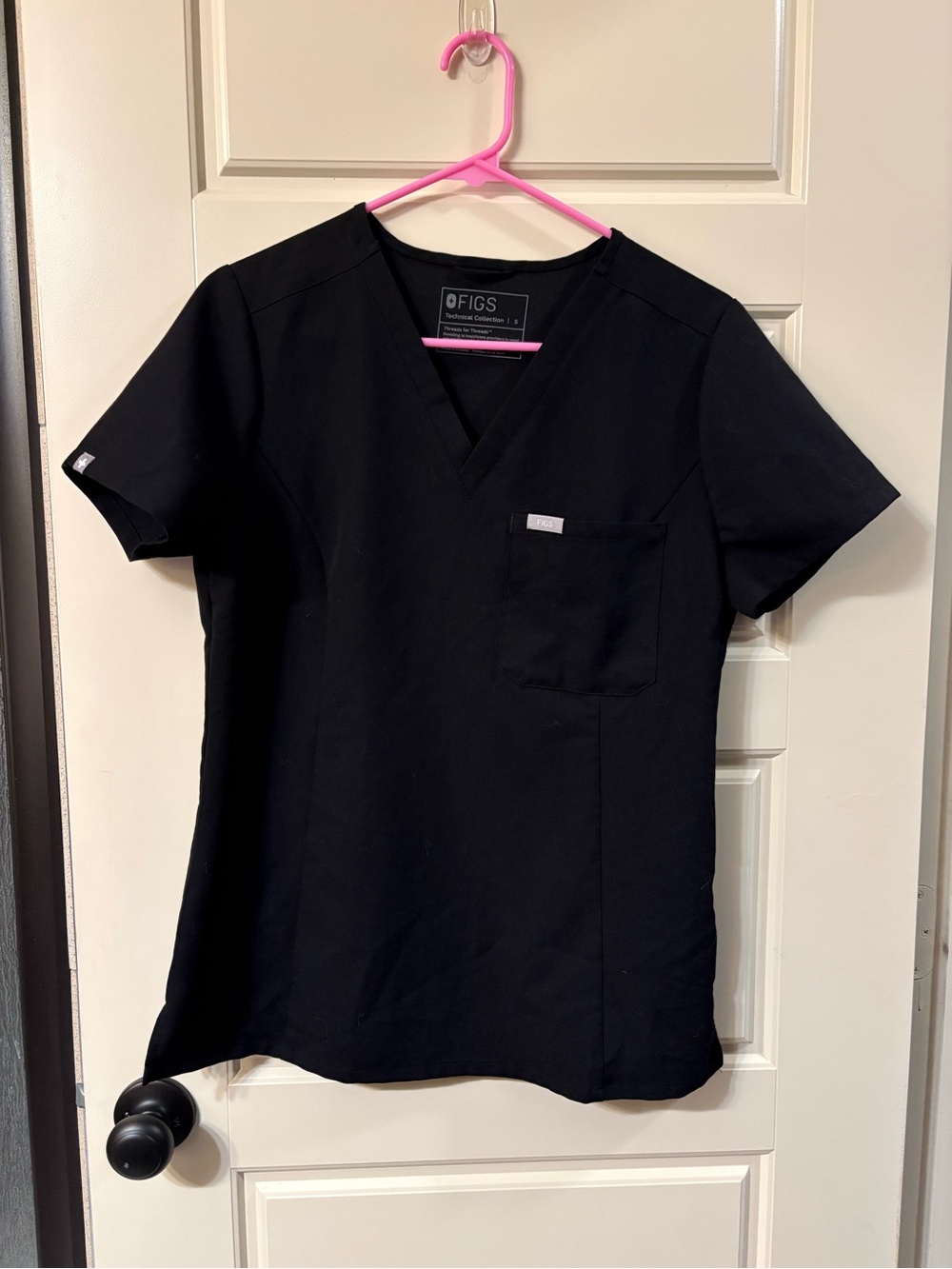 FIGS Women's Catarina Scrub Top Size Small SLIM Black